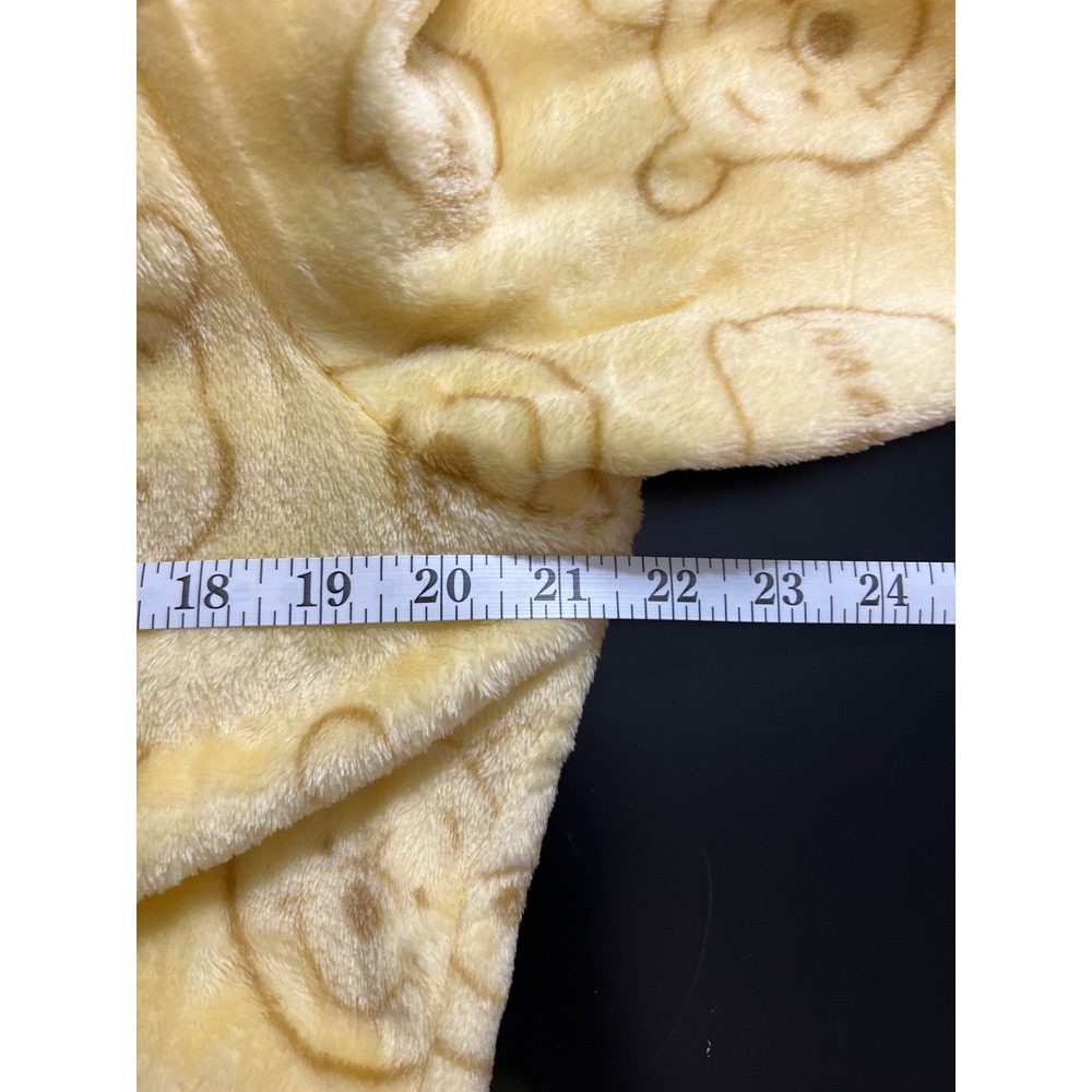 Disney Winnie the Pooh Plush Fleece Hooded One Piece Union Suit Yellow Large L - Picture 11 of 15